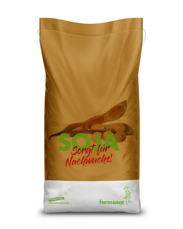 Brauner Sojasaatgut-Sack