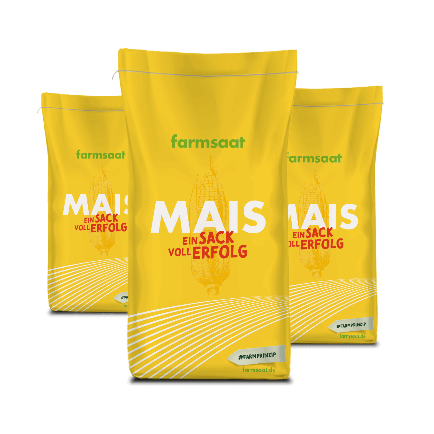 Drei Maisssaatgut-Säcke